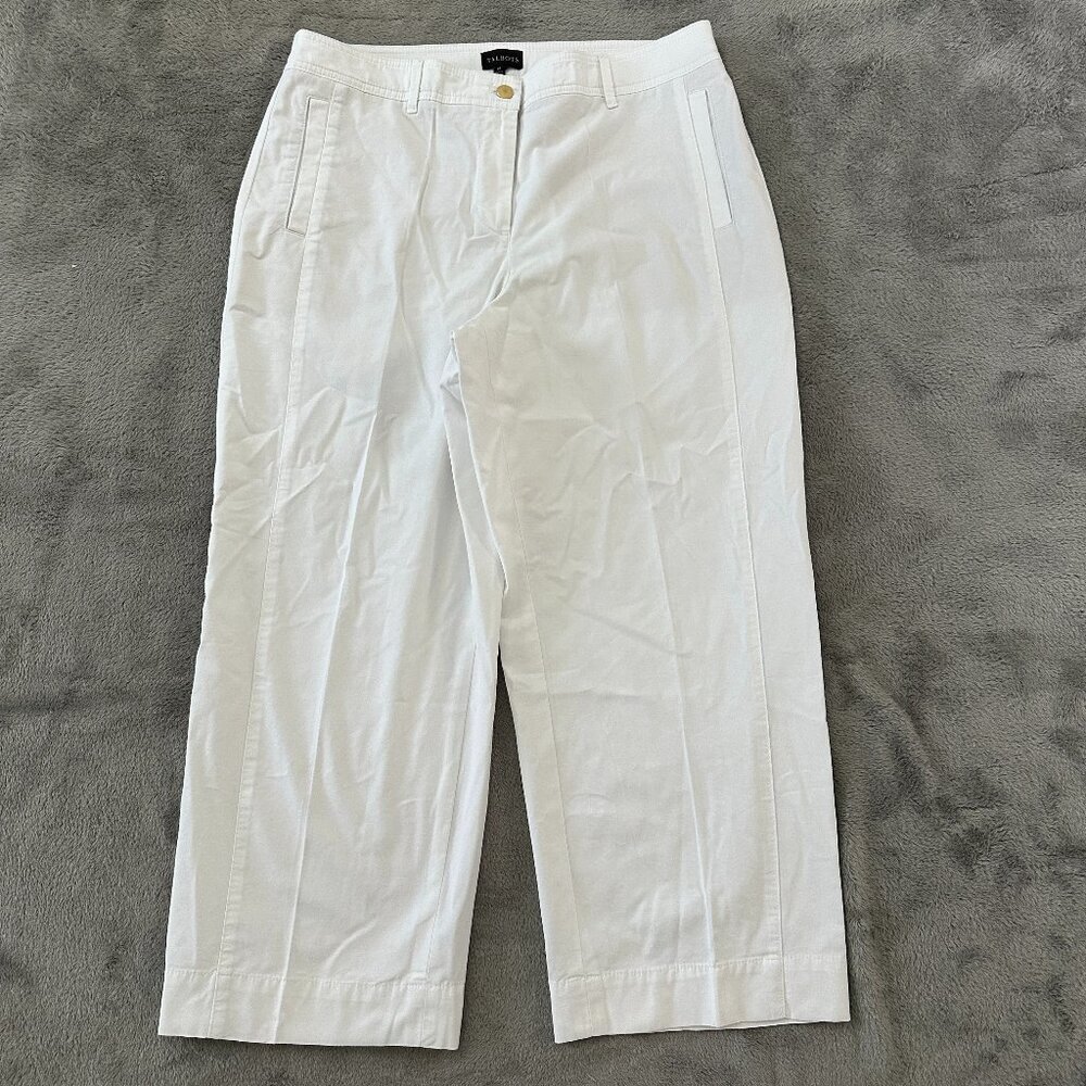 Talbots White Wide Leg Crop Pants Women's size 14 Resortwear Vacation